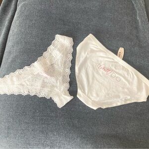2 Pairs of PINK/Victoria's
Secret Underwear, Size Medium, White
